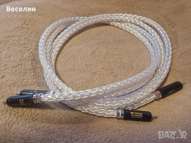 Hi-End 8AG кабел със сребърно покритие 16 нишки с RCA конектори