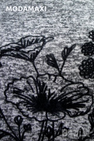 3XL/4XL Нова туника „Madam j“  в сиво , снимка 4 - Блузи с дълъг ръкав и пуловери - 26647484