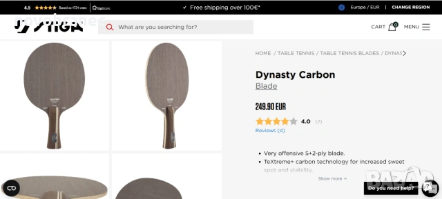 STIGA dynasty дърво гуми тенис на маса butterfly rozena tibhar MXP, снимка 10 - Тенис - 53054659