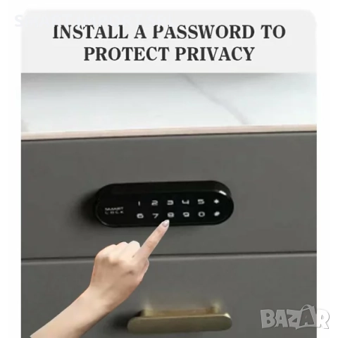 Интелигентно нощно шкафче Smart Heater LED , биометрично заключване, Bluetooth , зелен, снимка 2 - Шкафове - 51996864