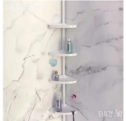 Етажерка за градина, баня, Ъглова, 4 рафта, Телескопична, до 6кг, 135-260cm, за цветя или декорация, снимка 3 - Етажерки - 48250005