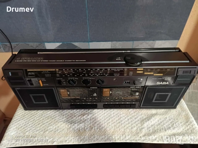 Продавам двукасетъчен SABA RCR 590, снимка 3 - Радиокасетофони, транзистори - 53486800