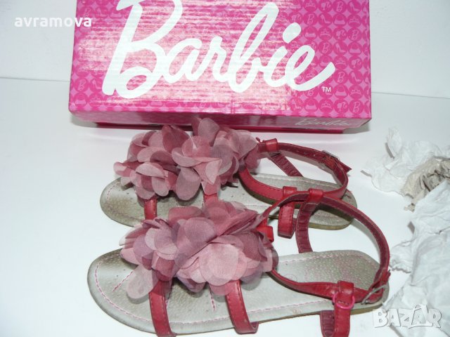 Barbie сандали, естествена кожа, текстил богато цвете – 32 номер, снимка 8 - Детски сандали и чехли - 28723193