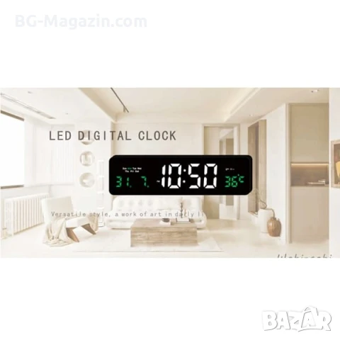 Модерен дигитален настолен часовник с термометър и голям дисплей офис електронен температура дата, снимка 6 - Други - 51038313
