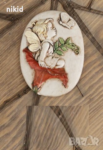 дете ангел на фуния с пеперуда силиконов молд форма калъп фондан сапун гипс тесто шоколад декор, снимка 3 - Форми - 19918706