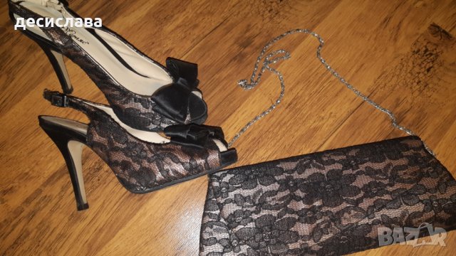 Обувки на ток и клъч чанта , снимка 3 - Дамски елегантни обувки - 32698441