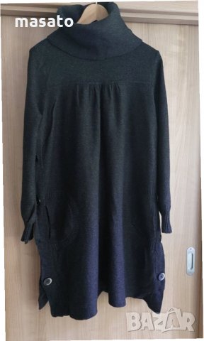 VERO MODA - дълъг пуловер/рокля с голяма яка, снимка 2 - Блузи с дълъг ръкав и пуловери - 35104582