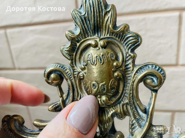 Красива 2-на месингова рамка от Англия, снимка 4 - Антикварни и старинни предмети - 53408967