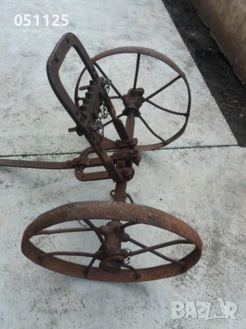 възрожденски кован колесар - теглич за рало, плуг - рядкост, снимка 6 - Антикварни и старинни предмети - 39832649