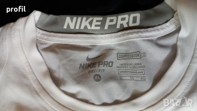 Nike Pro Combat Compression XL бял и черен потник, снимка 3 - Спортни дрехи, екипи - 50625733