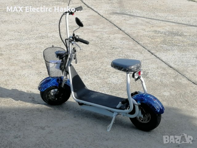 ЕЛЕКТРИЧЕСКИ СКУТЕР Maxmotors Little City Harley 1200W SKY-BLUE , снимка 4 - Мотоциклети и мототехника - 38509833