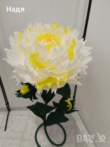 Огромно цвете от креп хартия за украса,фотосесия,подарък, снимка 6 - Декорация - 53033625