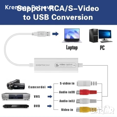 DIGITNOW! Видео конвертор, устройство за видео заснемане, снимка 4 - Друга електроника - 50875340