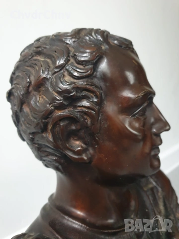 35см-14кг Ruocco статуя-бюст/стара италианска бронзова скулптура/фигура на римски император, снимка 9 - Статуетки - 53035118