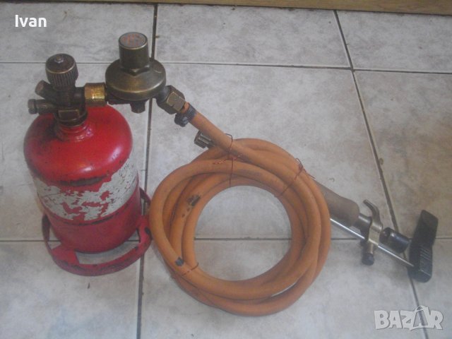 Немска Газова Горелка С Поялник-С Бутилка/Маркуч/Вентил Клапан/-Старо Качество-Отлична-Масивна, снимка 13 - Поялници и запояване - 44081627