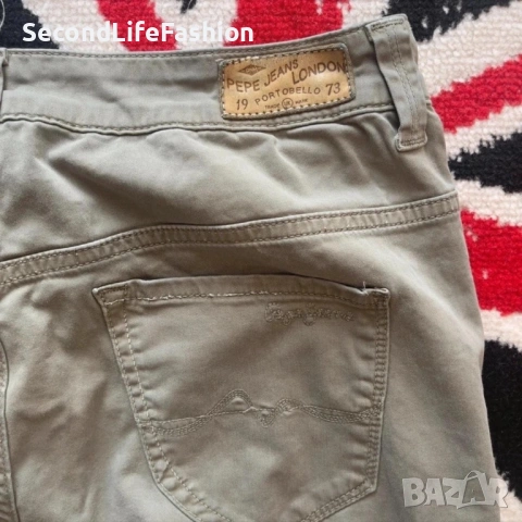 Дамски панталон Pepe Jeans London Portobello, размер 29/29, цвят каки, снимка 7 - Панталони - 53109235