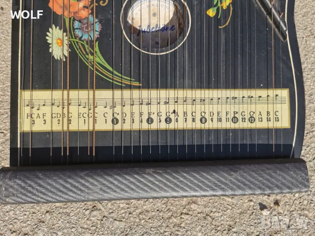 Jubeltone 1960г немска ретро арфа от германия, снимка 4 - Антикварни и старинни предмети - 48057108