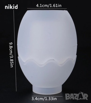 3D Яйце черупки 2 части силиконов молд форма фондан смола шоколад гипс свещ, снимка 4 - Форми - 32936861