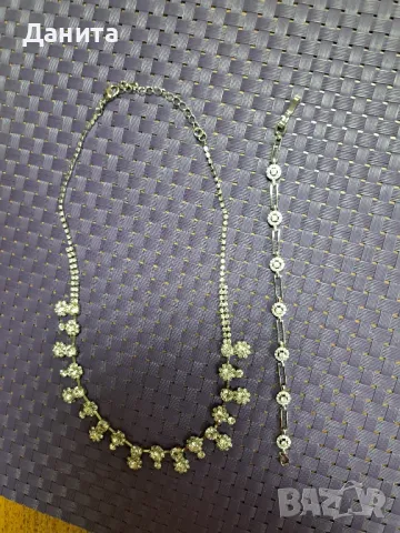 Красив комплект от колие с гривна, снимка 3 - Бижутерийни комплекти - 48357491