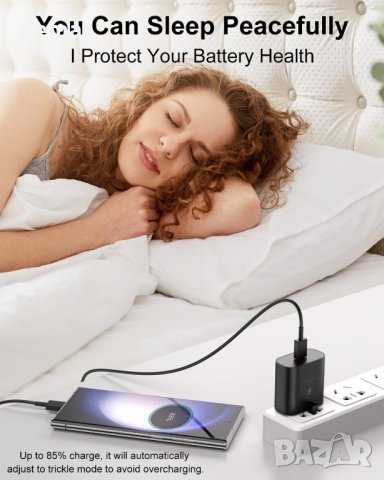 Щепсел и кабел за бързо зареждане AAZV 25W, черен, снимка 6 - Друга електроника - 43734461