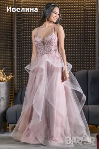 Бална рокля в цвят пепел от рози, снимка 2 - Рокли - 48365611