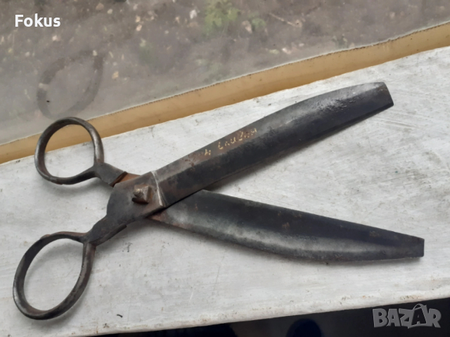 Стара кована възрожденска ножица със златни набивки, снимка 6 - Антикварни и старинни предмети - 53371400