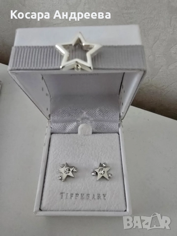 Сребърно колие и обеци "Звезди" , снимка 3 - Бижутерийни комплекти - 51794359