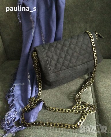Маркова чанта от вълнен текстил "Erbs Denmark" / тъмно синя