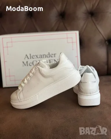 Alexander McQueen Чисто Бели Мъжки Маратонки , снимка 2 - Маратонки - 48043103