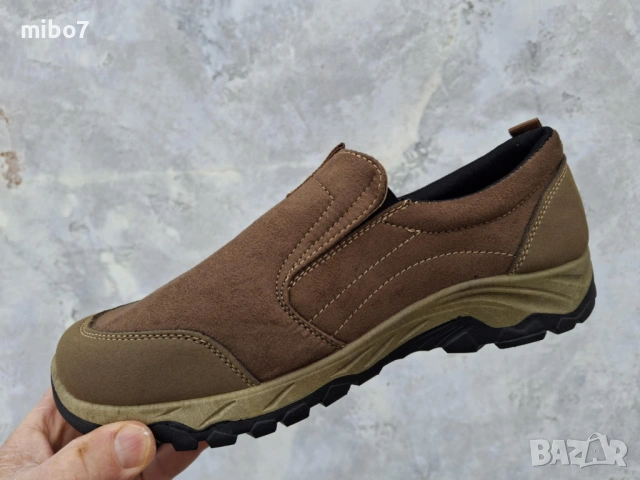 Мъжки спортни обувки без връзки в кафяво- CAIDAI, снимка 3 - Спортни обувки - 53584592