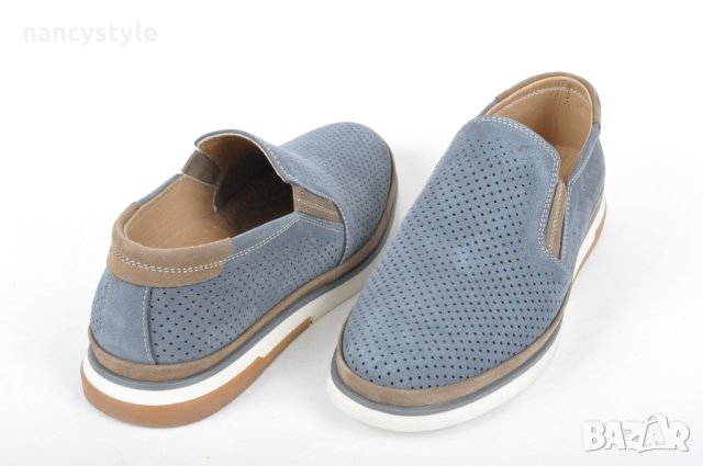 NEW! Мъжки обувки от естествен велур-Сини, снимка 3 - Спортно елегантни обувки - 40412495