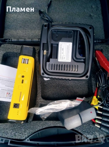 Стартерна батерия бустер за кола power bank 3 в 1 с компресор 16800 mAh 12V, TM15, снимка 6 - Аксесоари и консумативи - 52003270