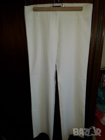Дамски бял панталон еластичен, снимка 2 - Панталони - 21724855