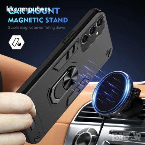 Samsung Galaxy S24 FE 5G Удароустойчив Metal Ring Holder Калъф и Протектор, снимка 4 - Калъфи, кейсове - 52647076