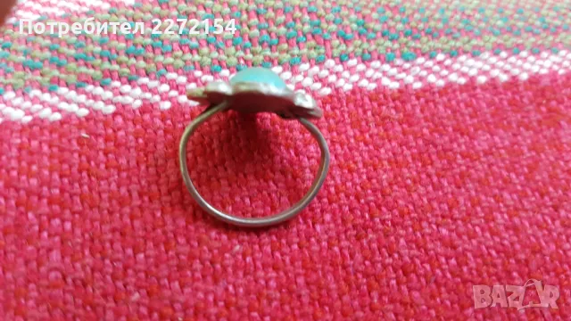 Сребърен пръстен с камък, снимка 2 - Антикварни и старинни предмети - 49314699