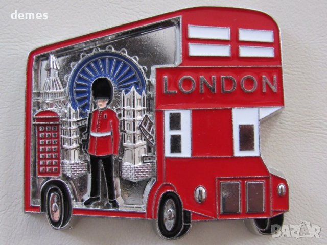 Автентичен 3D магнит от Лондон, Великобритания-метален, снимка 3 - Колекции - 43991228