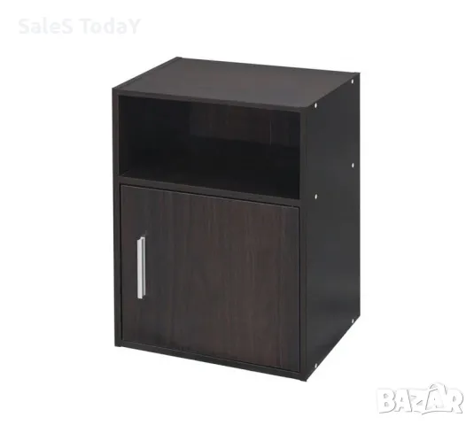 Нощно шкафче с рафт и вратичка 36х28х50см, снимка 3 - Шкафове - 41650364