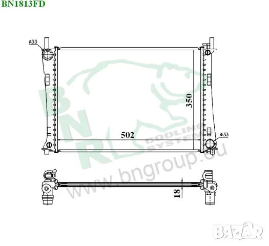 Воден радиатор BNR за FORD,MAZDA BN1813 	, снимка 3 - Части - 14412909