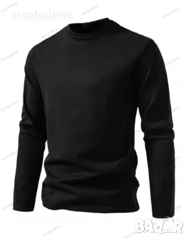 Мъжка модна ежедневна двуслойна тениска с дизайн на половин яка и дълги ръкави, 3цвята , снимка 8 - Тениски - 47998747