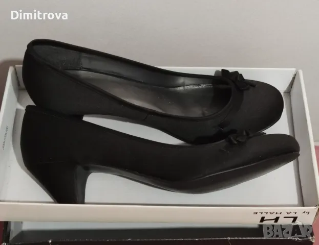 Дамски черни официални обувки от плат La Halle, 39 номер, нови, снимка 6 - Дамски обувки на ток - 47931614