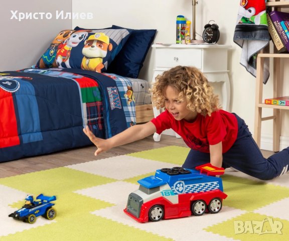 Paw Patrol Мобилен пит-стоп със състезателна кола и кученцето Чейс Голям камион на Пес Патрул, снимка 9 - Коли, камиони, мотори, писти - 39681592