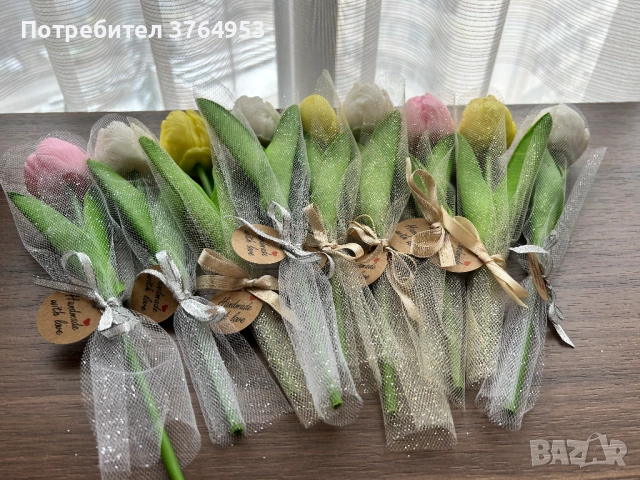 восъчни лалета соев восък натурални осми март подарък , снимка 4 - Подаръци за жени - 53531588