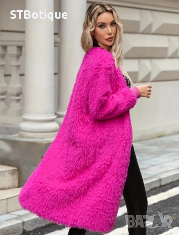 🌸 Елегантно розово палто от изкуствена кожа – STBoutique 🌸, снимка 4 - Палта, манта - 51940281