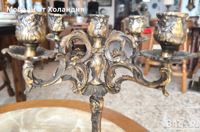 Бронзови свещници за 5 свещи, снимка 10 - Антикварни и старинни предмети - 52390028