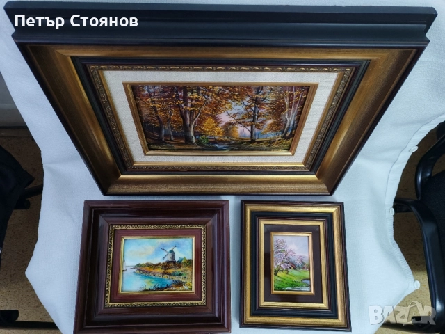 Комплект от три френски миниатюри LIMOGES, снимка 9 - Картини - 52072673