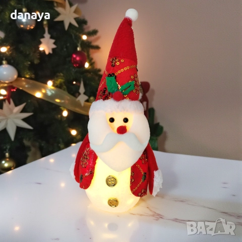 6200 Светеща коледна фигурка Дядо Коледа и Снежен човек, снимка 2 - Декорация за дома - 52393060