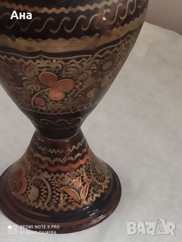 Красива медна ваза , снимка 3 - Антикварни и старинни предмети - 39411169