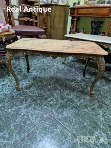 Чудесна много красива антикварна белгийска бронзова масичка с оникс , снимка 4 - Антикварни и старинни предмети - 48867628