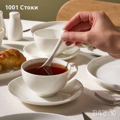 🆕️Голям Сервиз за Закуска от 38части Karaca Stream Pure Favaro Бял Порцелан , снимка 5 - Сервизи - 52047109