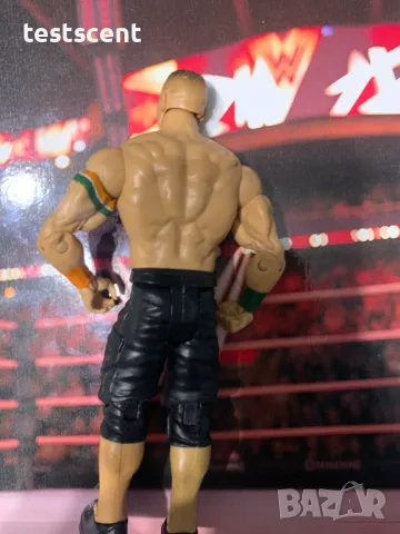 Екшън фигура WWE John Cena Джон Сина Mattel Basic Black Shorts White Green Orange figure играчка, снимка 6 - Колекции - 48438287